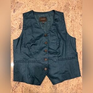 Banana Republic Factory Teal Button-Up Vest